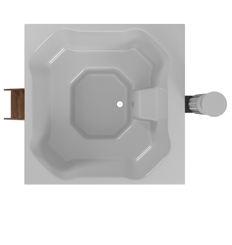 Купель композитная квадратная из термососны Quattro Hot с печью, изображение 3
