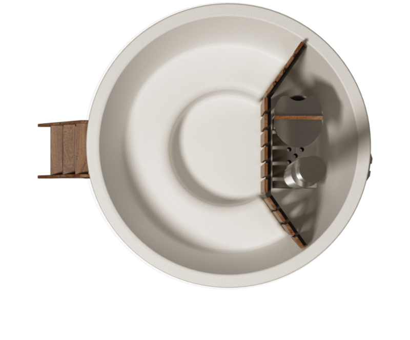Купель композитная круглая из термососны Премиум с подогревом, изображение 2
