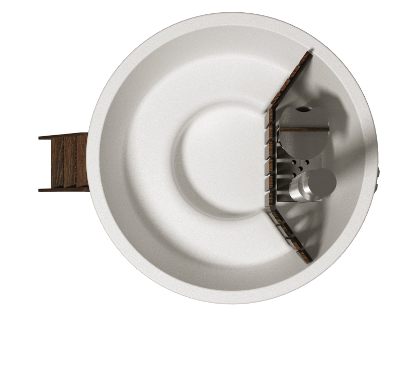 Купель композитная круглая из термоясеня Премиум с подогревом, изображение 2